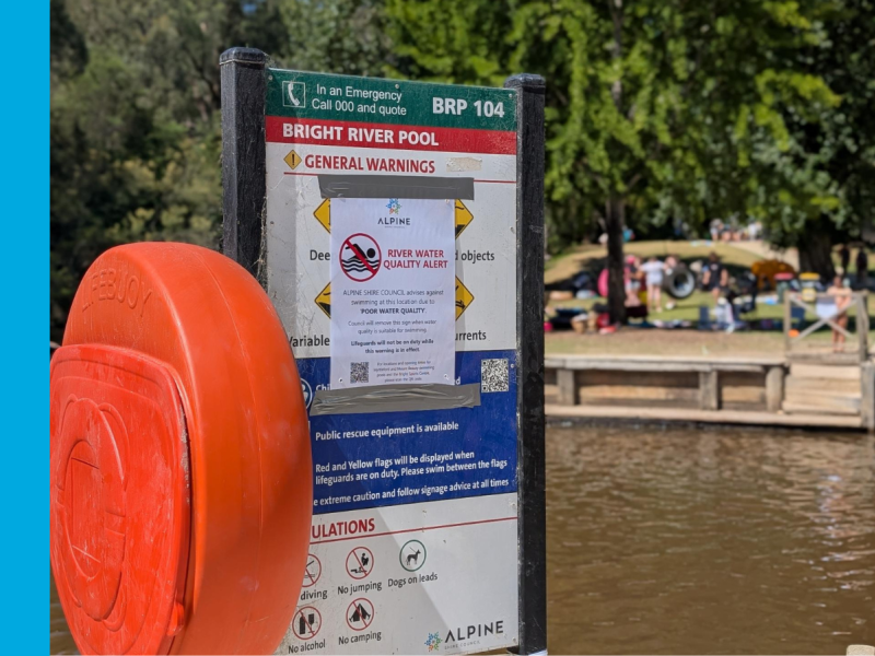 River Quality Warning Sign