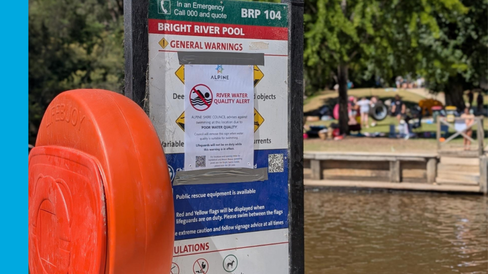 River Quality Warning Sign